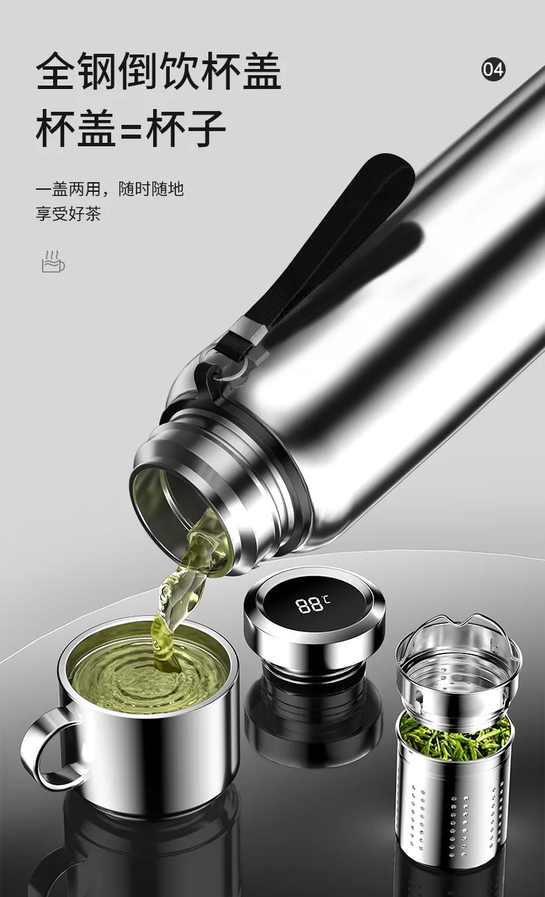 Smart Stainless Steel Thermos Water Bottle Temperature