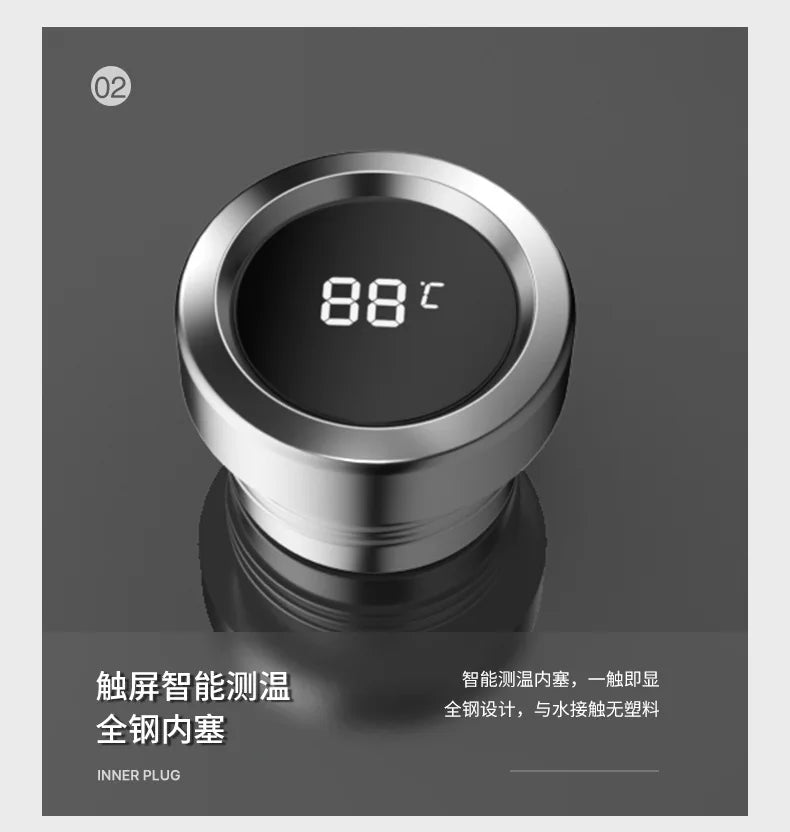 Smart Stainless Steel Thermos Water Bottle Temperature