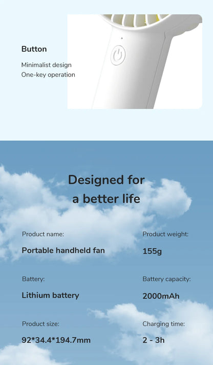 Mini Strong Wind Handheld Fan Portable