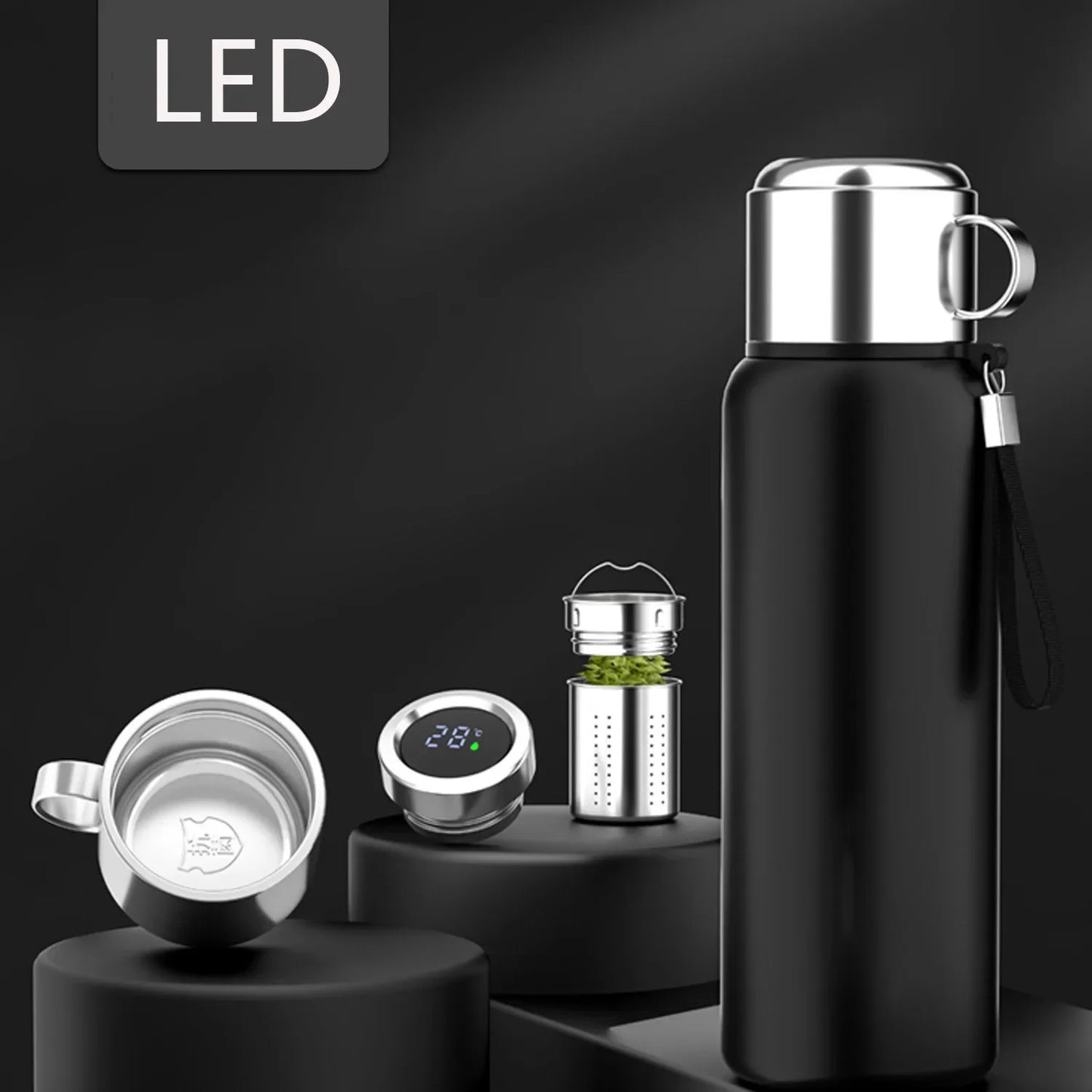 Smart Stainless Steel Thermos Water Bottle Temperature