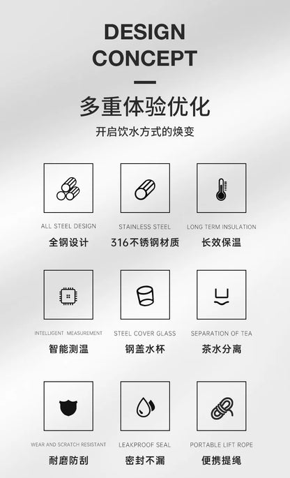 Smart Stainless Steel Thermos Water Bottle Temperature